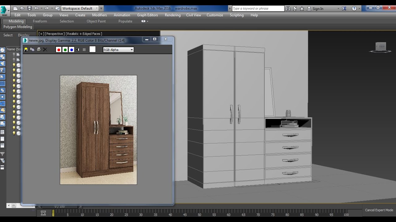 3dsMax Tutorials, Tutorial on Modeling a Multipurpose Wardrobe (Almirah) in 3dsmax ( For Beginners )