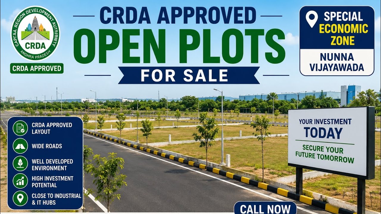CRDA APPROVED OPEN PLOTS FOR SALE @ Special Economic Zone | Nunna | Vijayawada