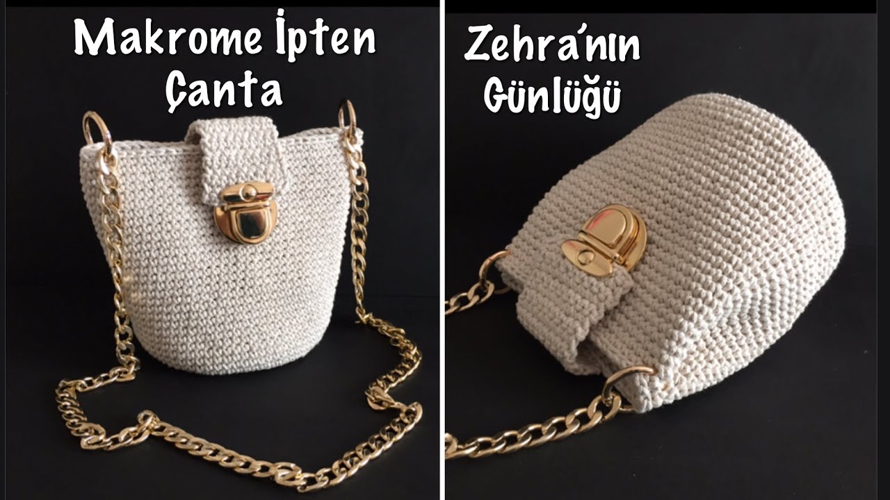 Makrome İpten Çanta Yapımı - Pamuklu Makrome İpten Kolay Çanta Yapımı - En Şık Örgü Çanta Modelleri