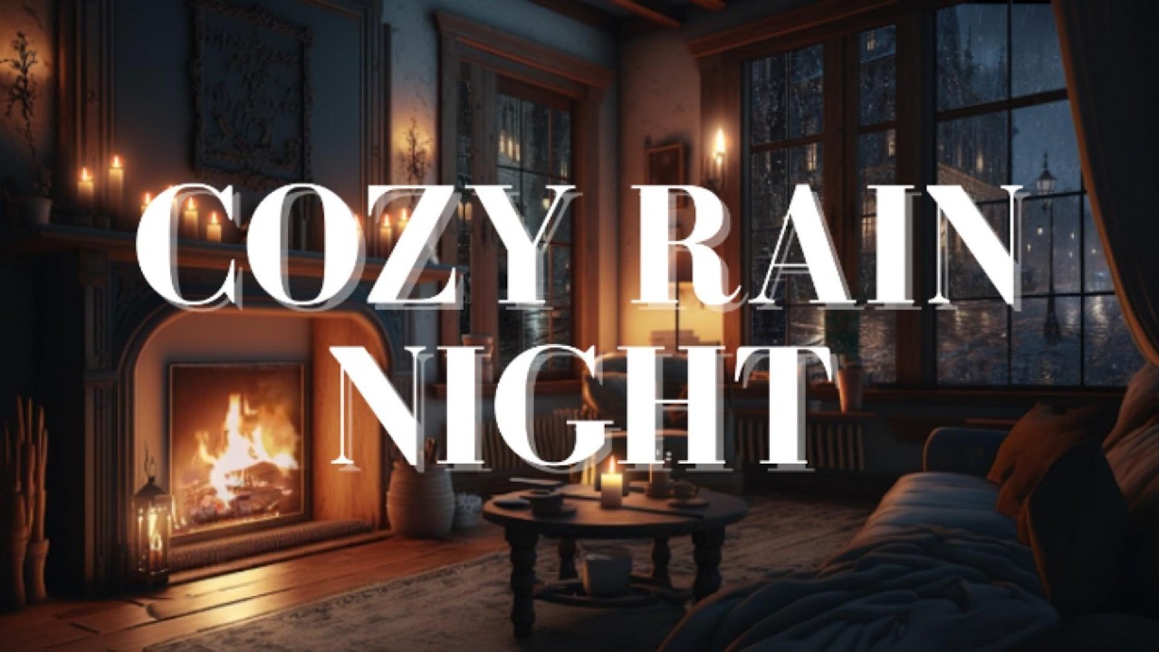 Rainy Night Fireplace Ambience 🔥 Cozy Rain Sounds for Deep Sleep (1 Hour)