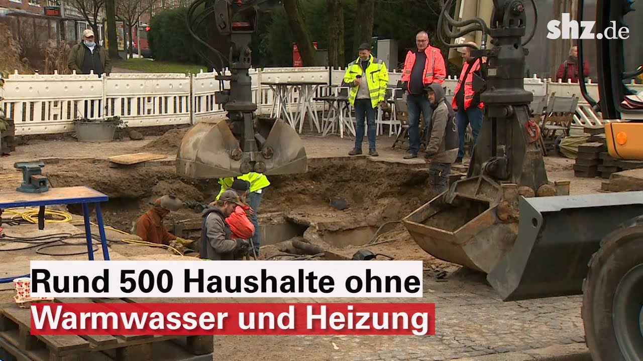 Fernwärmebruch in Kiel: Rund 500 Haushalte ohne Warmwasser und Heizung