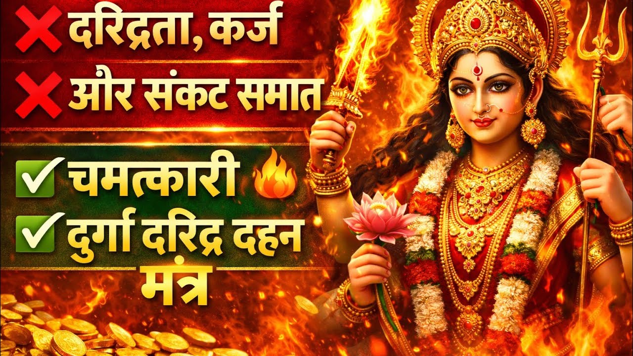 सुनते ही असर ✨दरिद्रता, कर्ज और संकट समाप्त | चमत्कारी #दुर्गा दरिद्र दहन मंत्र #Durga dhan mantra
