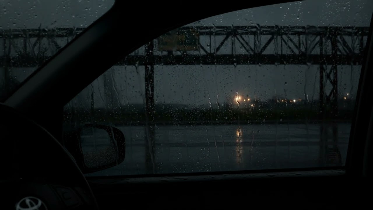 Experience Total Relaxation in a Parked Car 😌 Heavy Rain Sounds for Peace of Mind