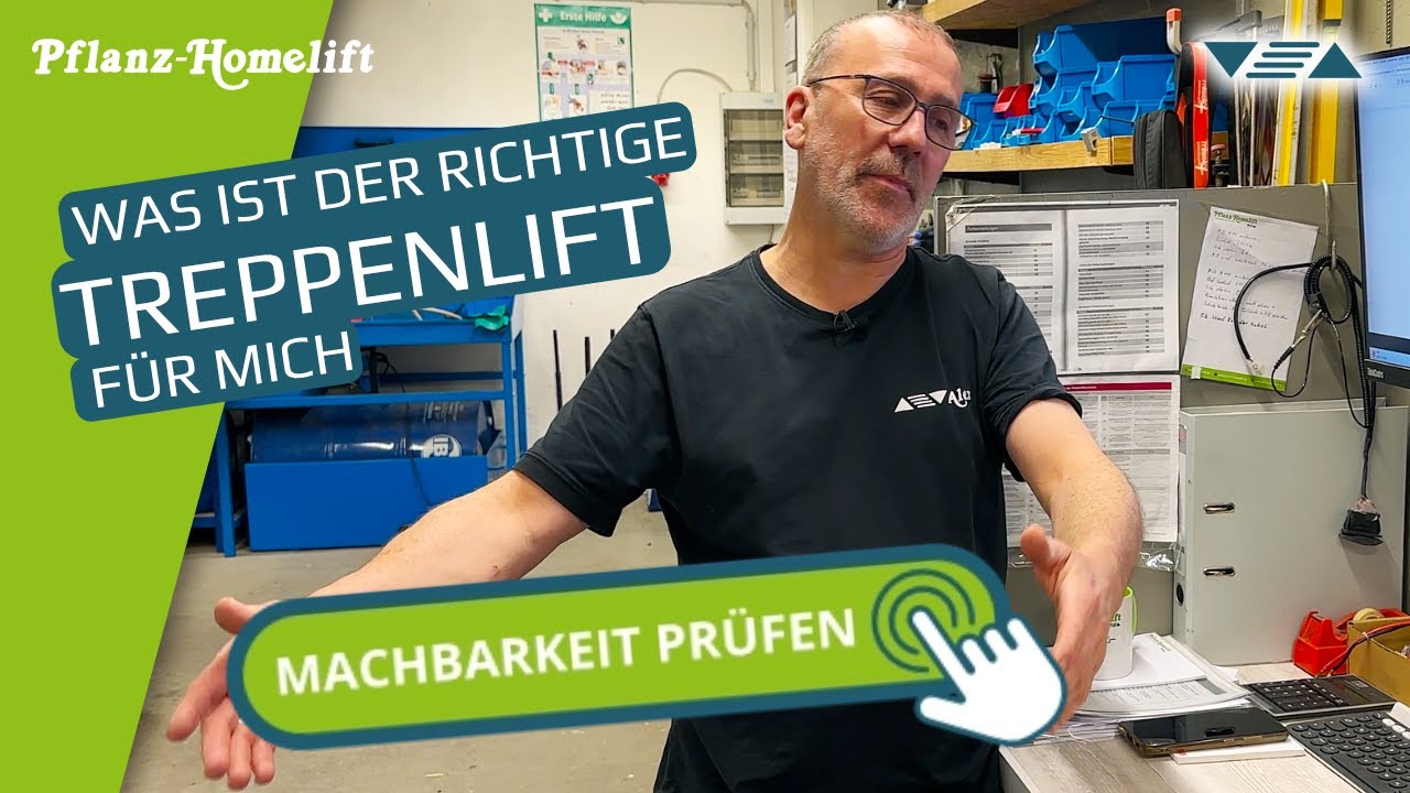 Was ist der richtige Treppenlift für mich? ▽△Die Machbarkeitsprüfung online auf unserer Webseite