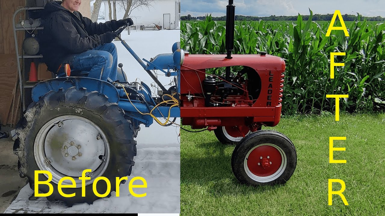 1949 Leader Model D Antique Tractor Full Restoration