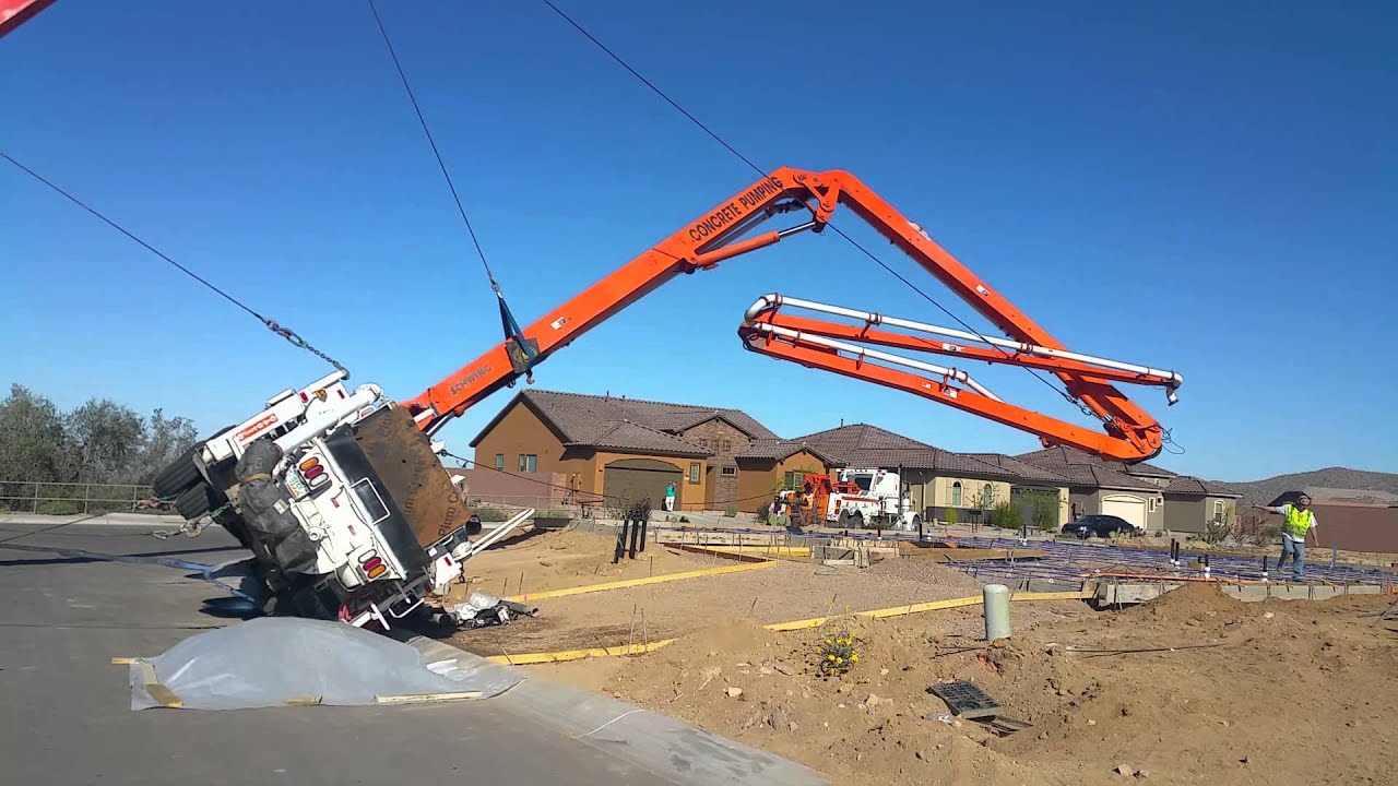 concrete pumper rollover