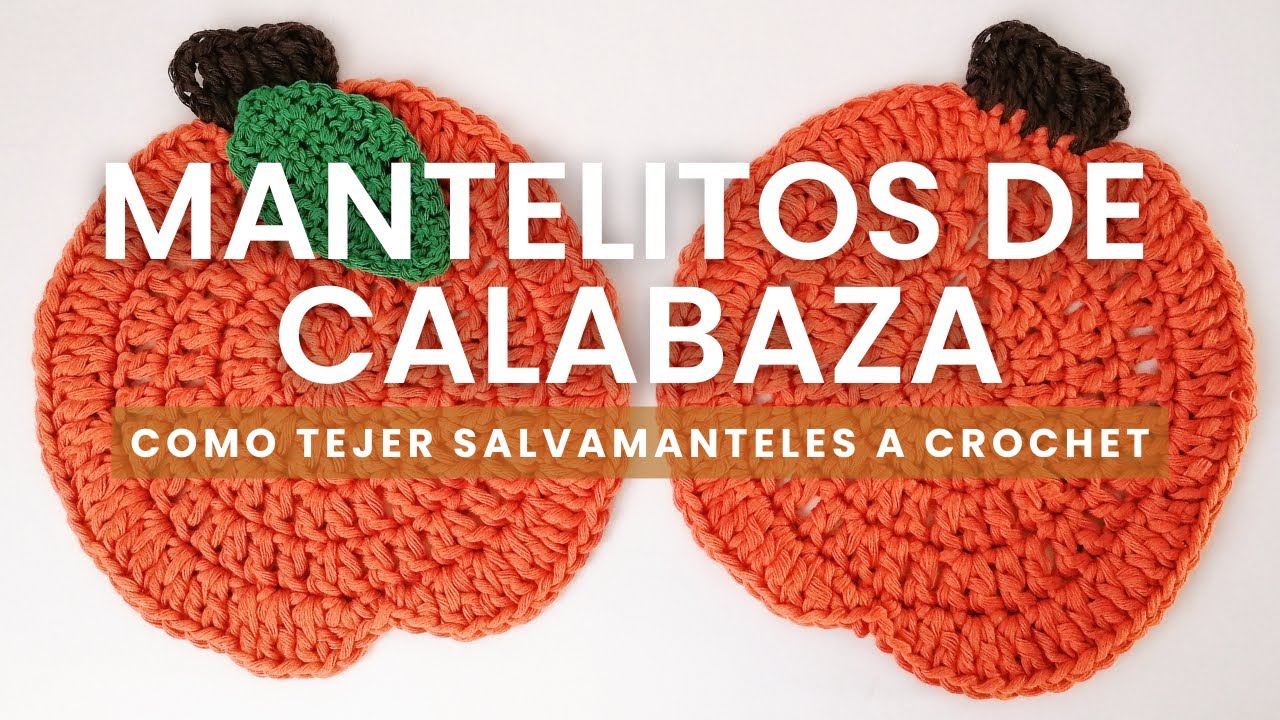 🧶🎬 Como tejer MANTELITOS/POSAVASOS de calabaza a CROCHET | Crochet Pumpkin Coasters  | Bossalosophy