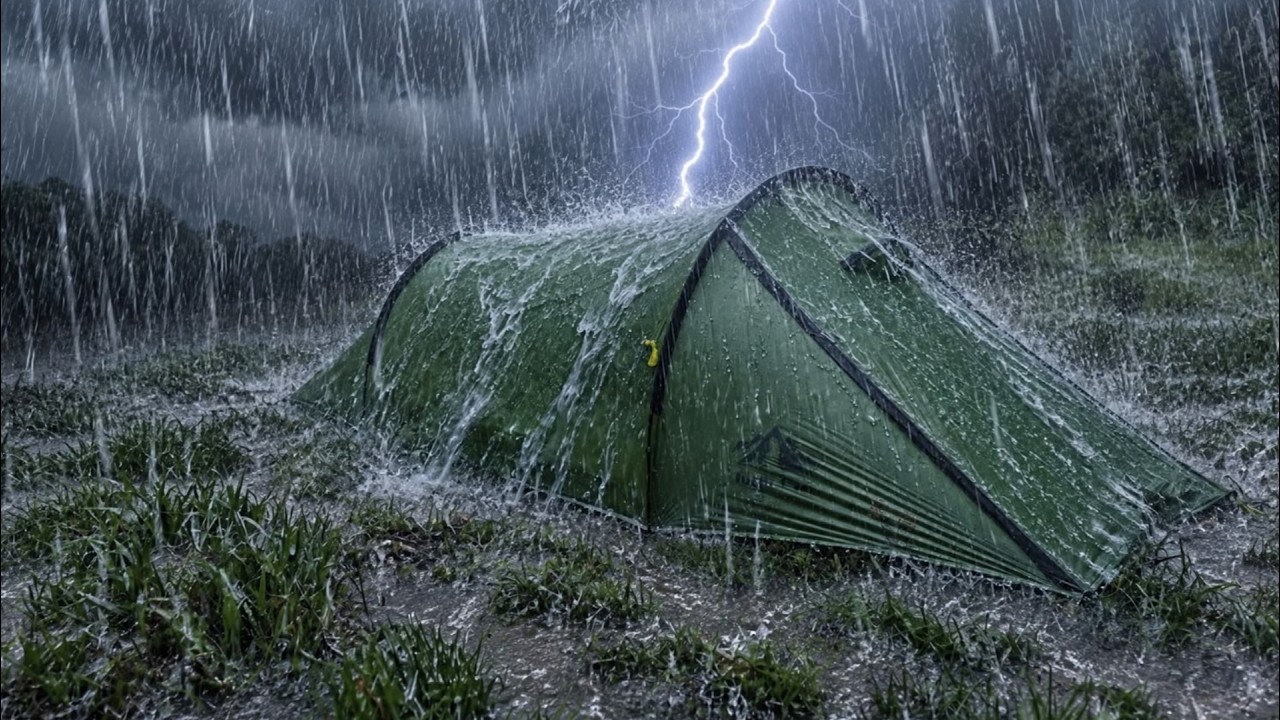 ☔️CRAZIEST STORM I EVER MET!‼️CAMPING ALONE HEAVY RAIN, LIGHTNING, WIND AND A THUNDERSTORM