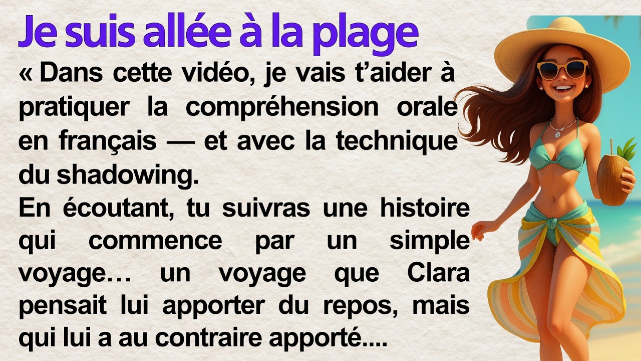 I Went to the Beach 🇫🇷 | Simple French Story (A1–A2) with Shadowing Technique | Frenchy Tales
