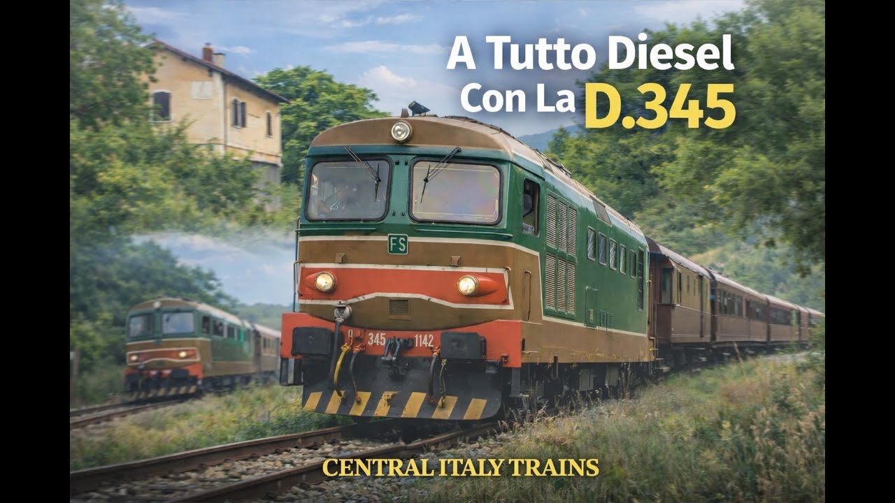 A Tutto Diesel Con La D.345 - Treno Storico - HD Video