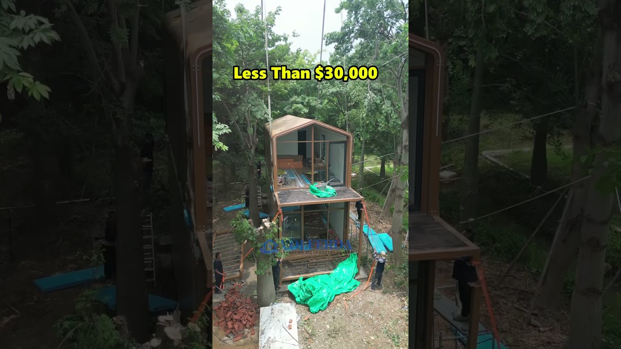 Как мы доставляем и устанавливаем этот двухэтажный дом в Индонезии? #минидом #вольферда #сборныйд...