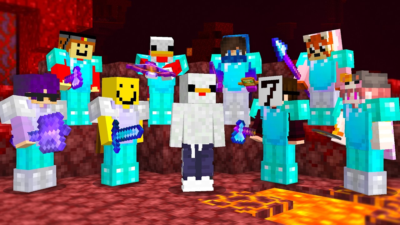 Minecraft Speedrunner VS 8 Hunters REMATCH