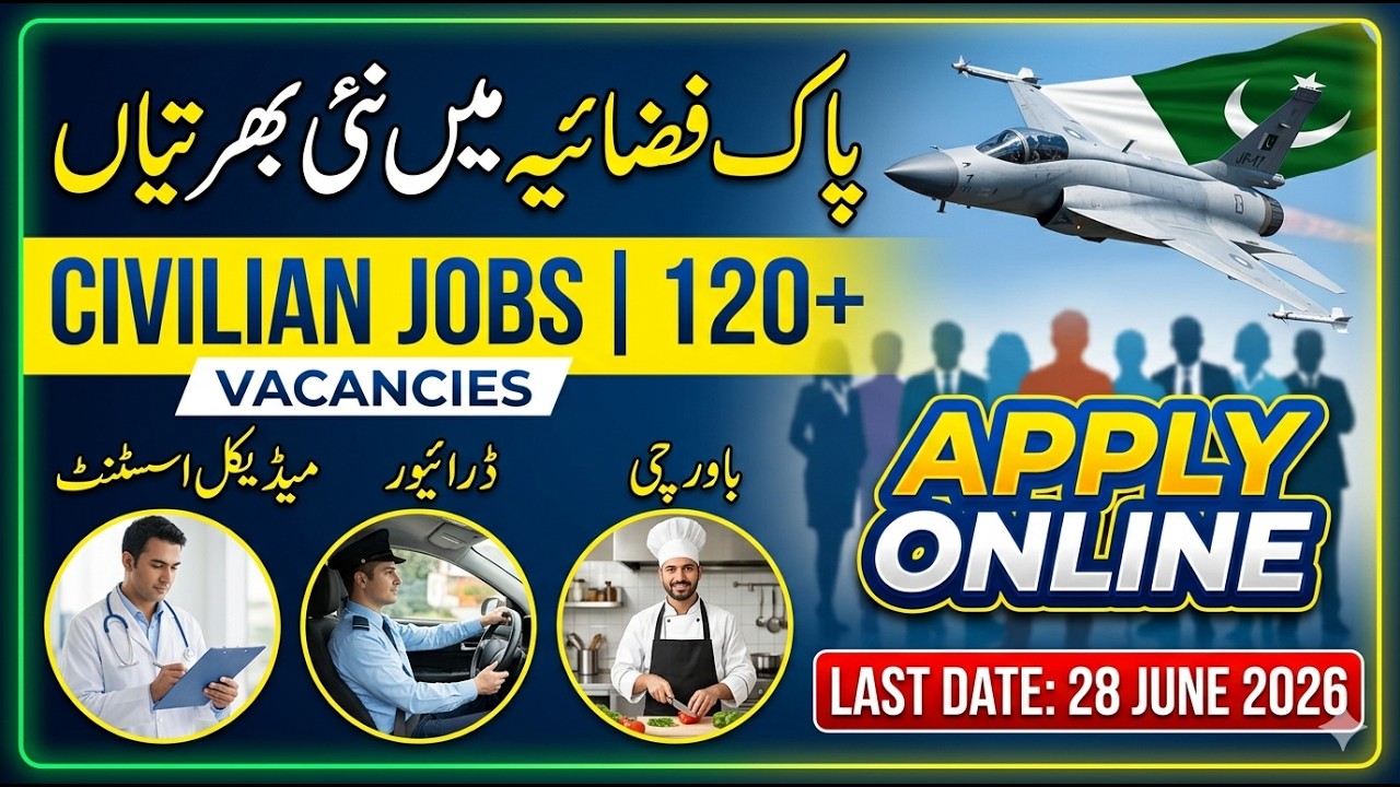 Pakistan Air Force Civilian Jobs 2026 | PAF Civilian Jobs 2026 Announcement | How to Apply Online