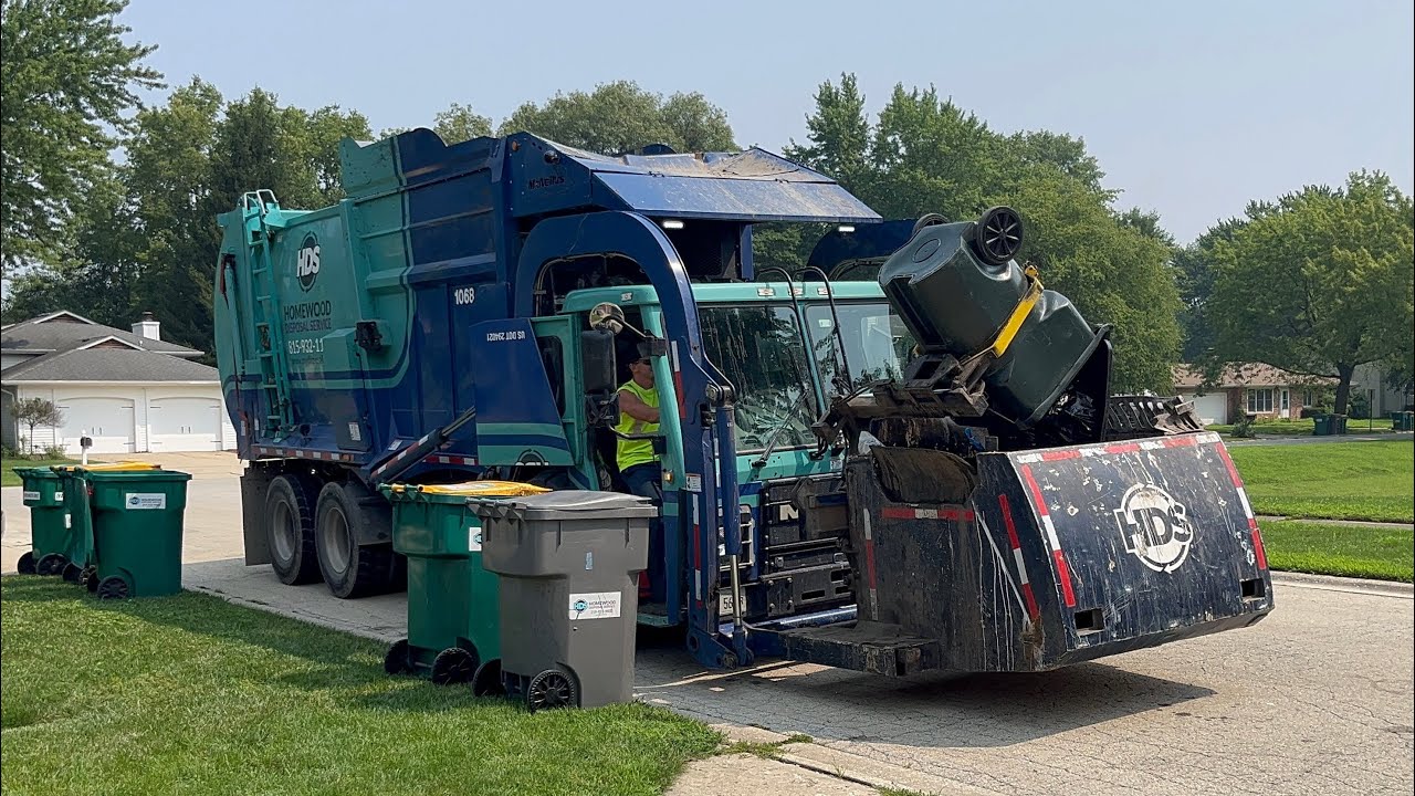 Homewood Disposal 1068: Mack LR McNeilus Meridian Curotto can Trash Truck