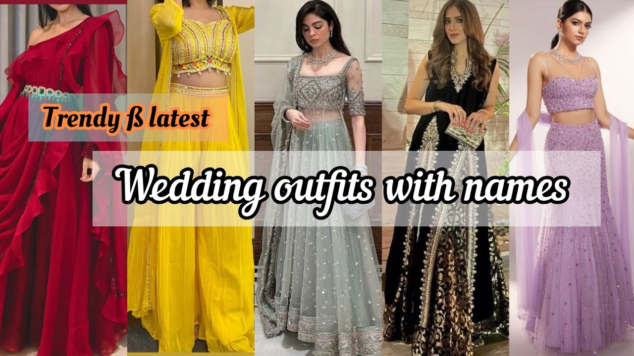Trendy wedding outfits with names/2025 Latest wedding outfit for girls/Wedding guest outfits girls🦋🌷