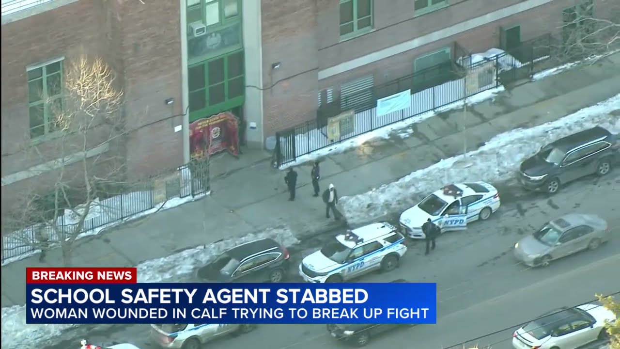 School safety agent stabbed while breaking up fight near junior high school in East Flatbush