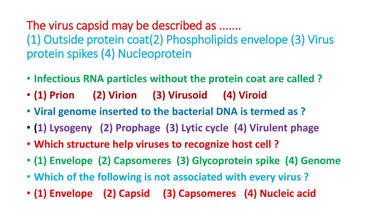 Virus Most important MCQs//25 =MCQs.  