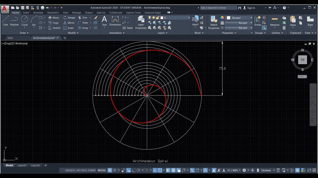 Engineering Drawing ।। Archimedean Spiral