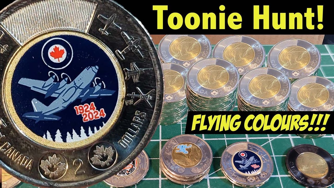 Flying Colours & Valuable Die Variety!! Coin Roll Hunting Canadian $2 Coins - Toonies!!