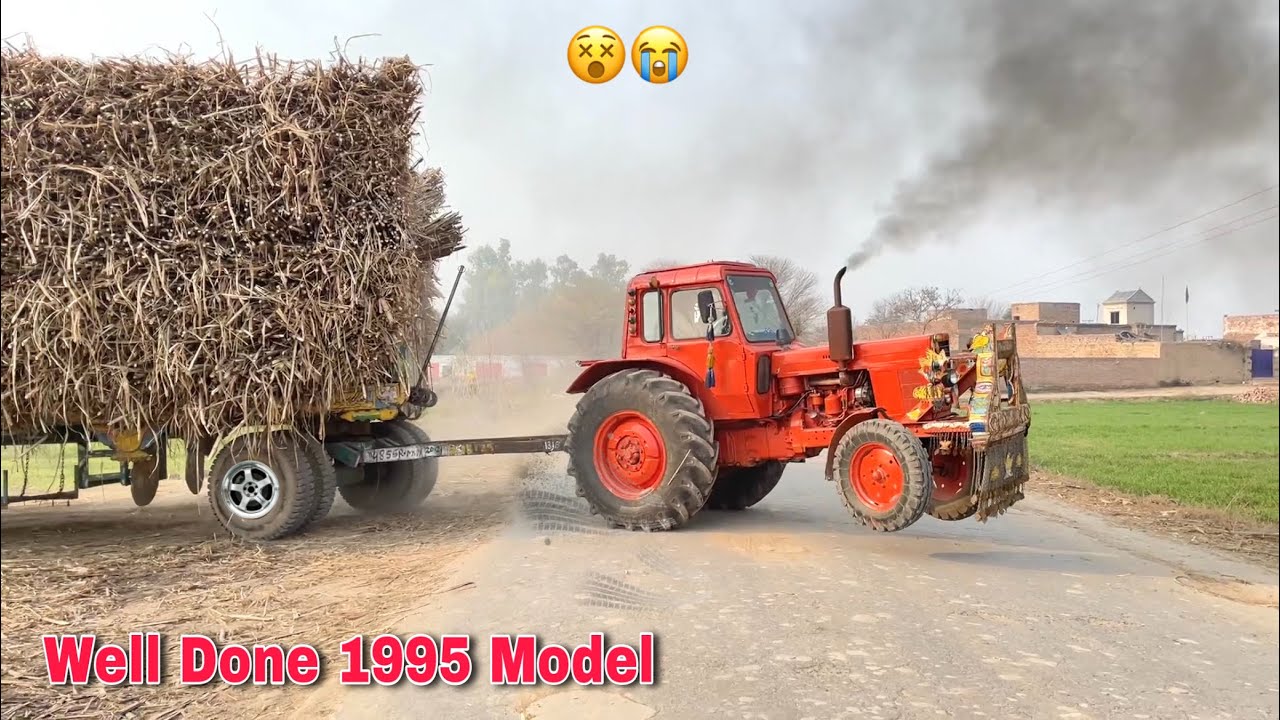 Well Done Belarus MTZ 1991 Model Tractor Power Show Pulled out Sugarcane Trailer