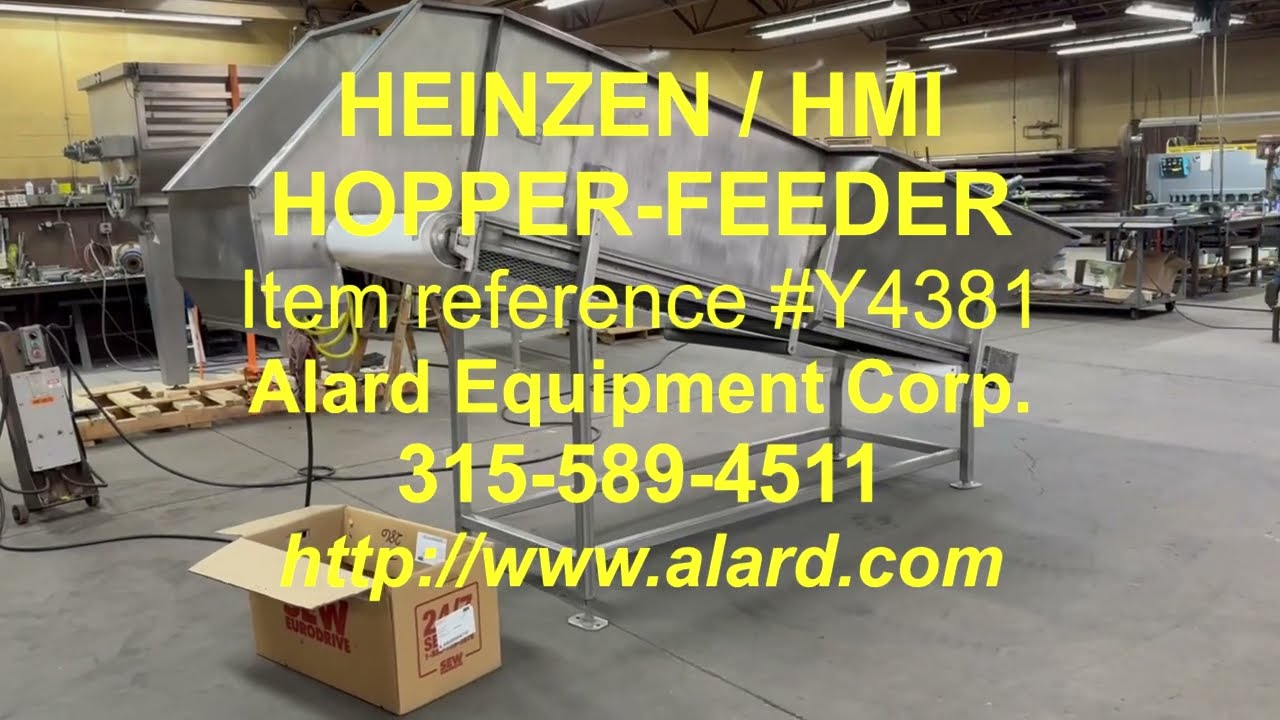 HOPPER-FEEDER, with elevating belt conveyor, food grade, stainless steel, Alard item Y4381