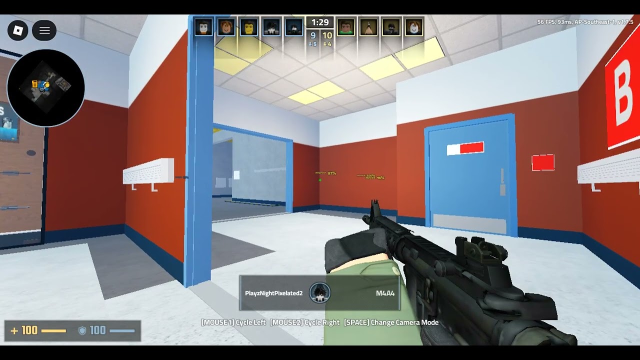 he likes aimming at ppl behind the wall