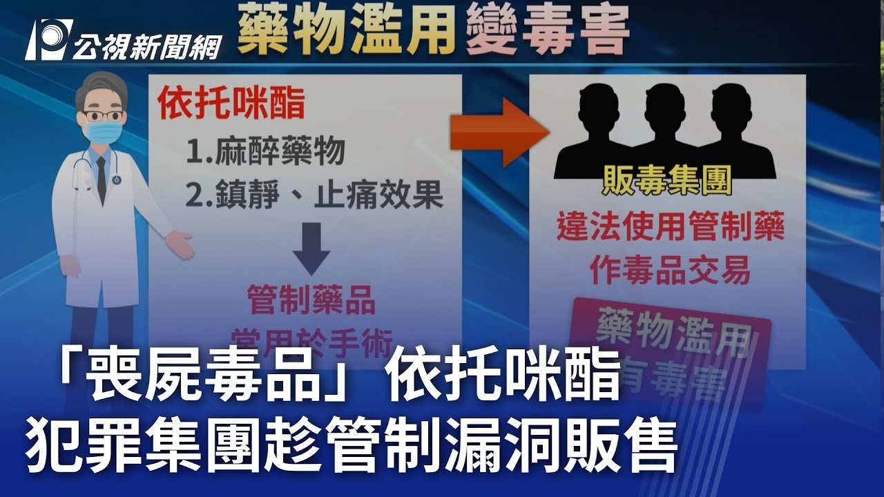 「喪屍毒品」依托咪酯 犯罪集團趁管制漏洞販售｜20240528 公視晚間新聞
