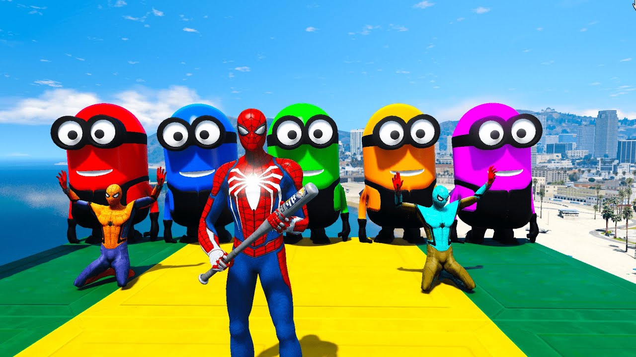 Spider-Man vs Minions Ragdoll Physics &ndash; Epic Building Jump Fails & Funny Moments!