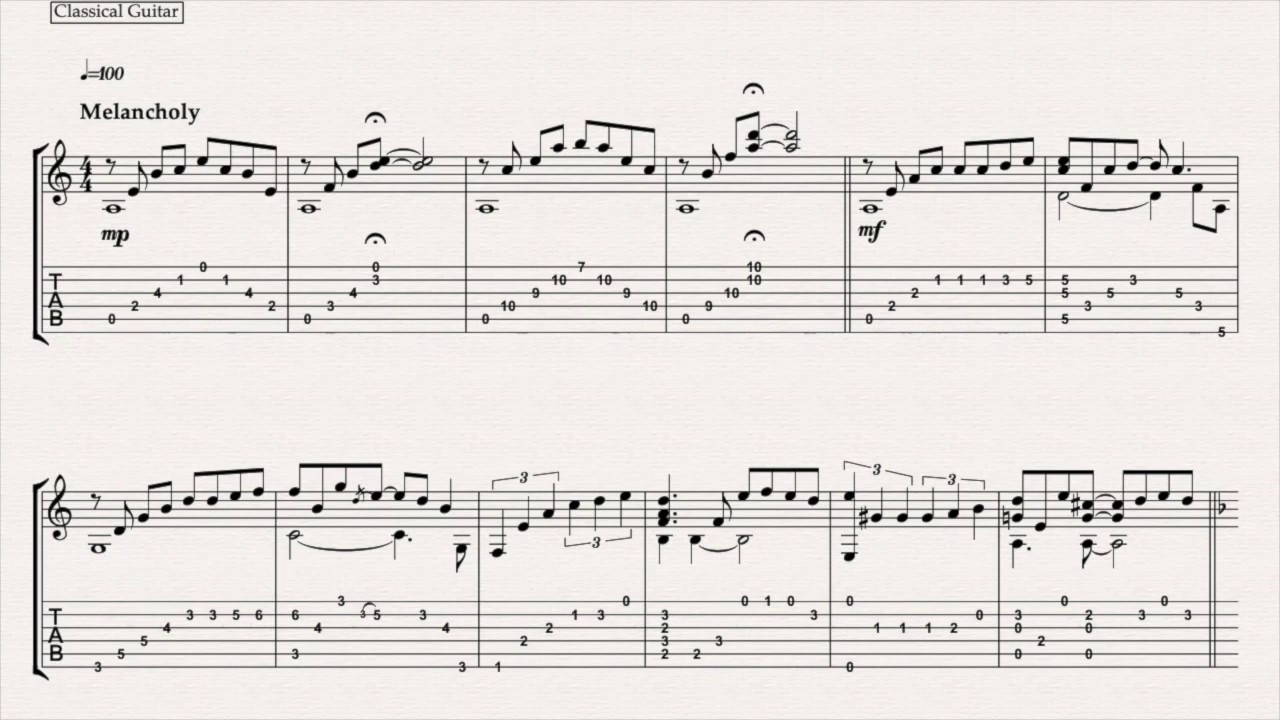Opaque Horizon by Alan Shoesmith (classical guitar solo with sheet music and guitar tab)