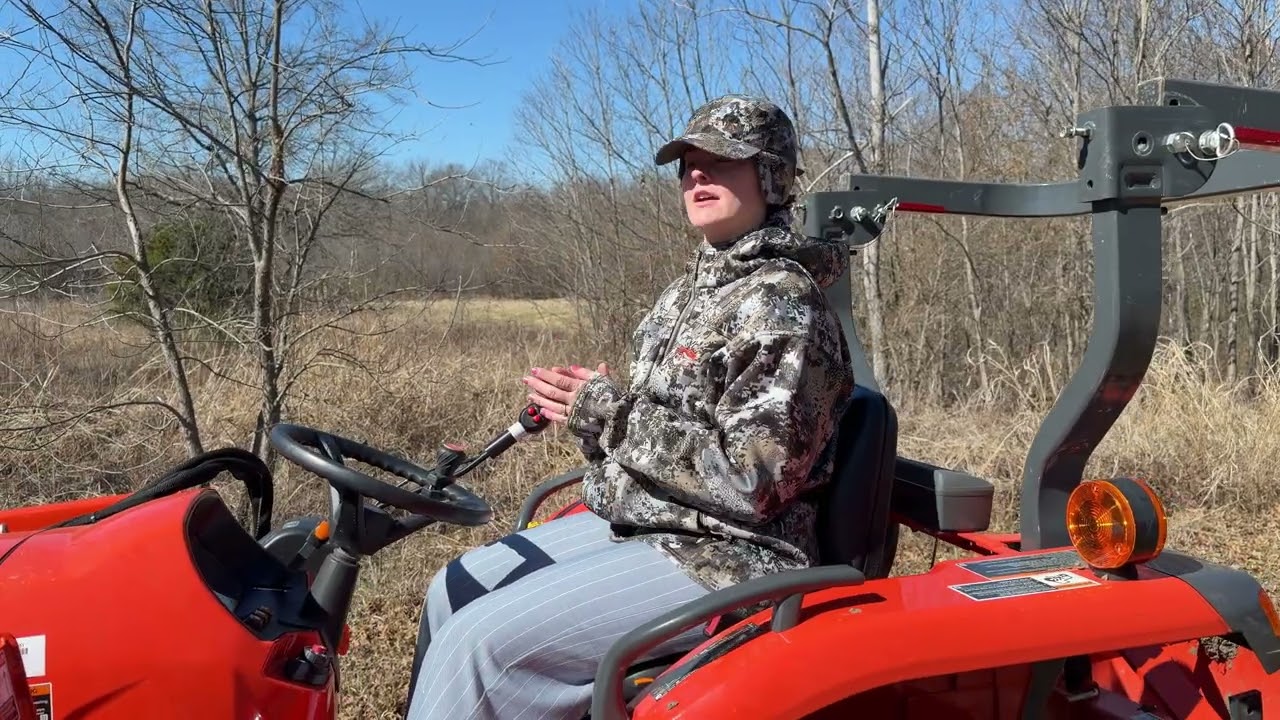Kylie driving the tractor