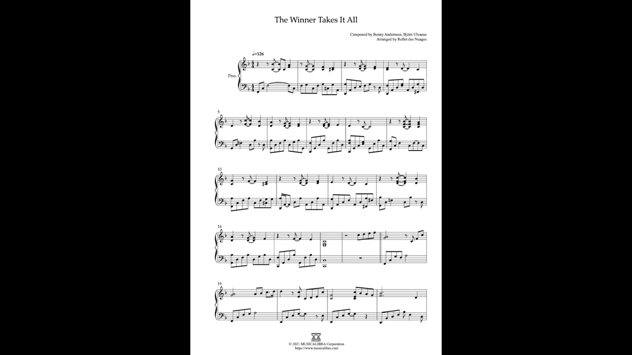 [MUSICALIBRA] The Winner Takes It All - Piano Solo