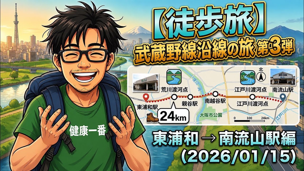 武蔵野線の徒歩旅　第3弾　東浦和駅　→ 南流山駅