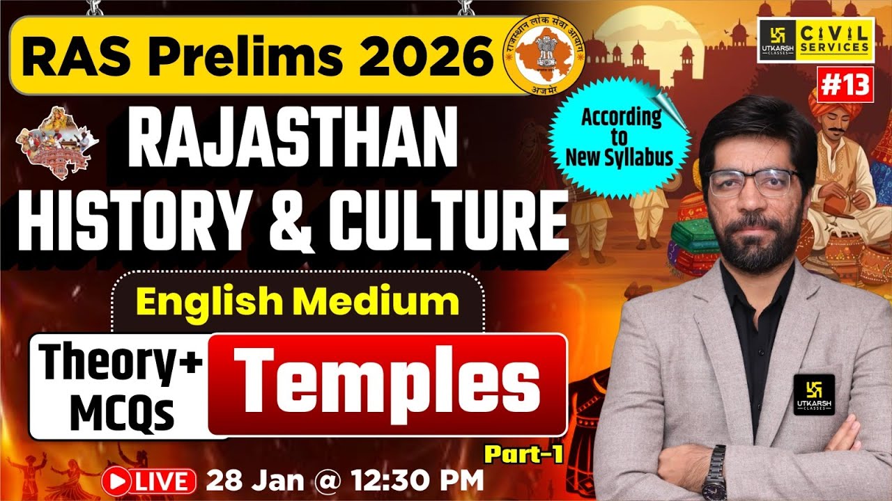 Temples | Rajasthan History & Culture for RAS Prelims 2026 | English Medium | Prateek Sir