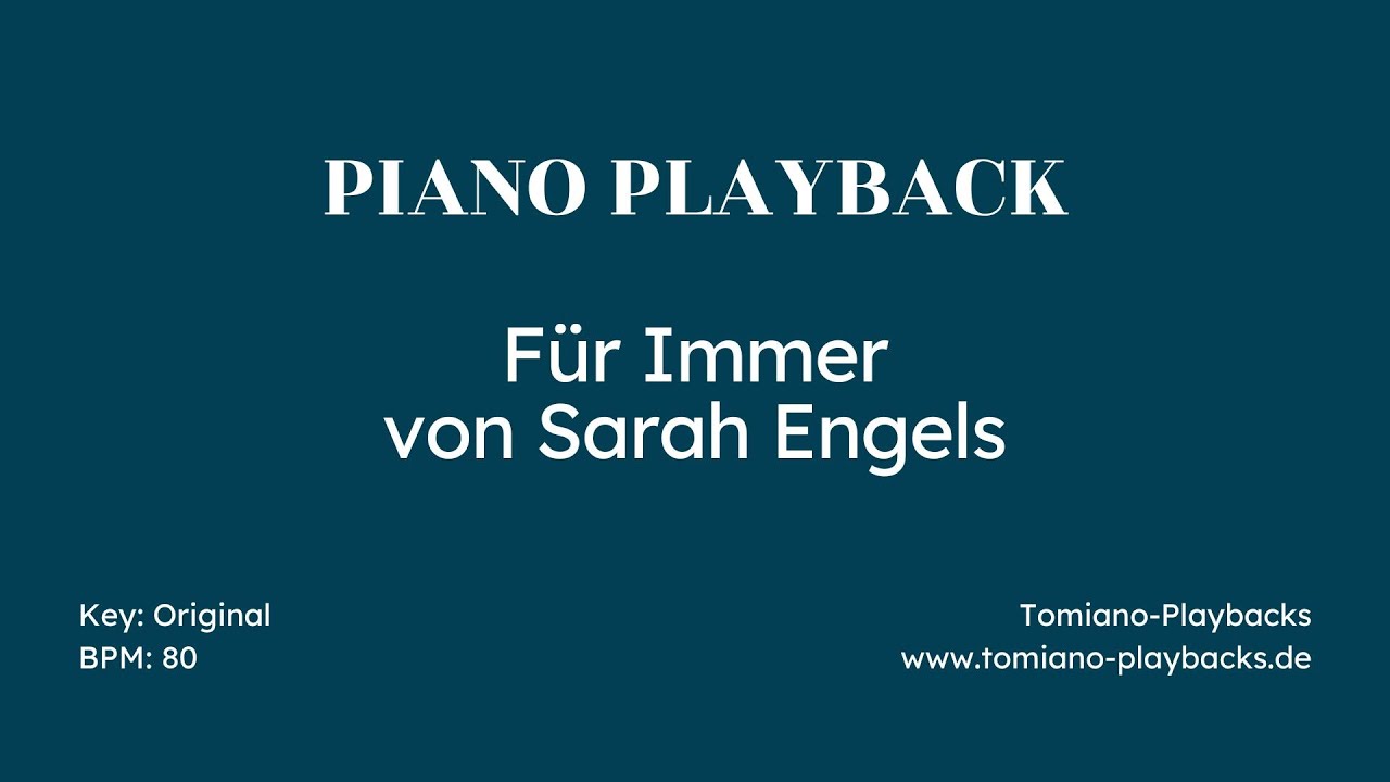 Für Immer (Sarah Engels) - Piano Playback Karaoke mit Lyrics