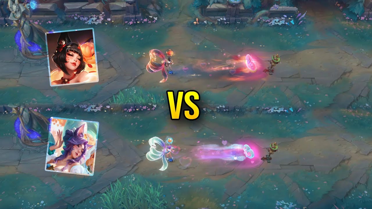 After Hours Spirit Blossom Springs Ahri vs Spirit Blossom Springs Ahri - Skin Comparison