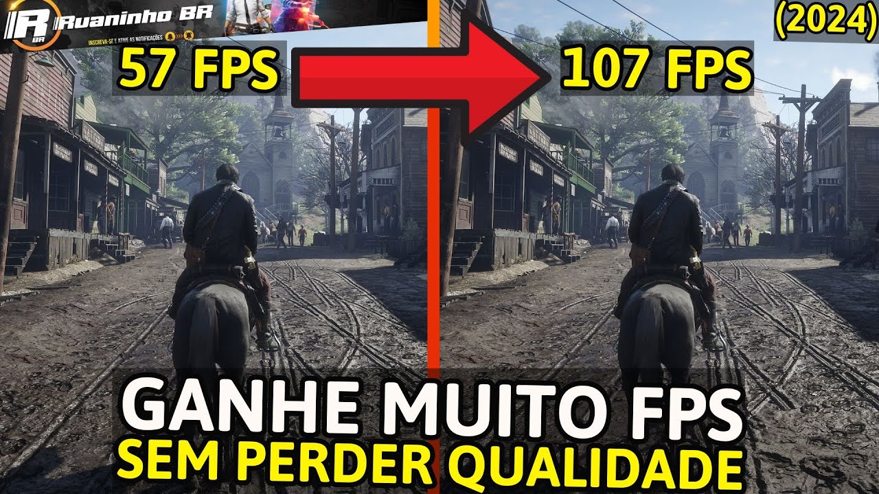 COMO GANHAR QUASE 50 FPS NO RED DEAD REDEMPTION 2 (TUTORIAL ATUALIZADO 2024) SEM PERDER QUALIDADE!