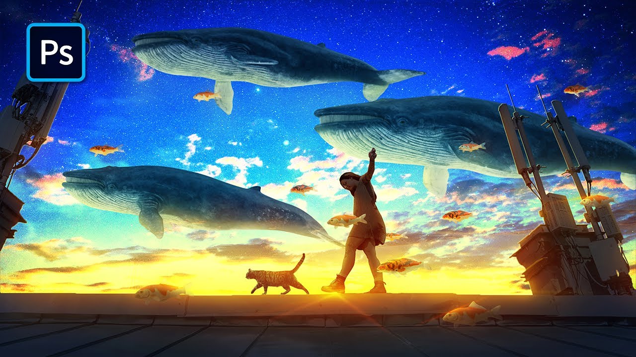 Creating a FANTASY anime scene in Photosop | Photo manipulation tutorial