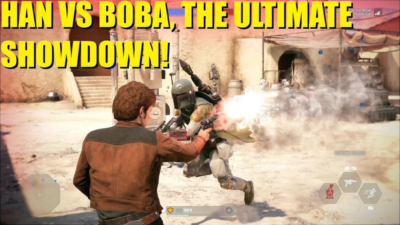 Han vs Boba, the ultimate showdown! Way better than the movies! lol - Star Wars Battlefront 2