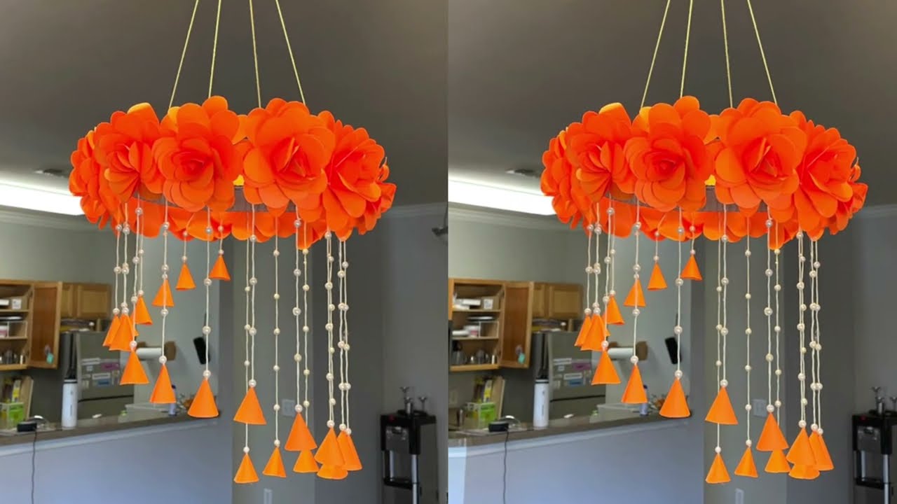 Paper Flower Chandelier I Paper Crafts I DIY Home Decor Ideas I The Star HomeMaker