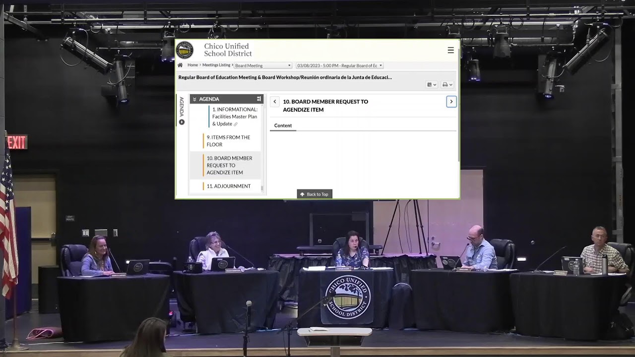 Chico Unified School District Board of Education Meeting    3/8/2023