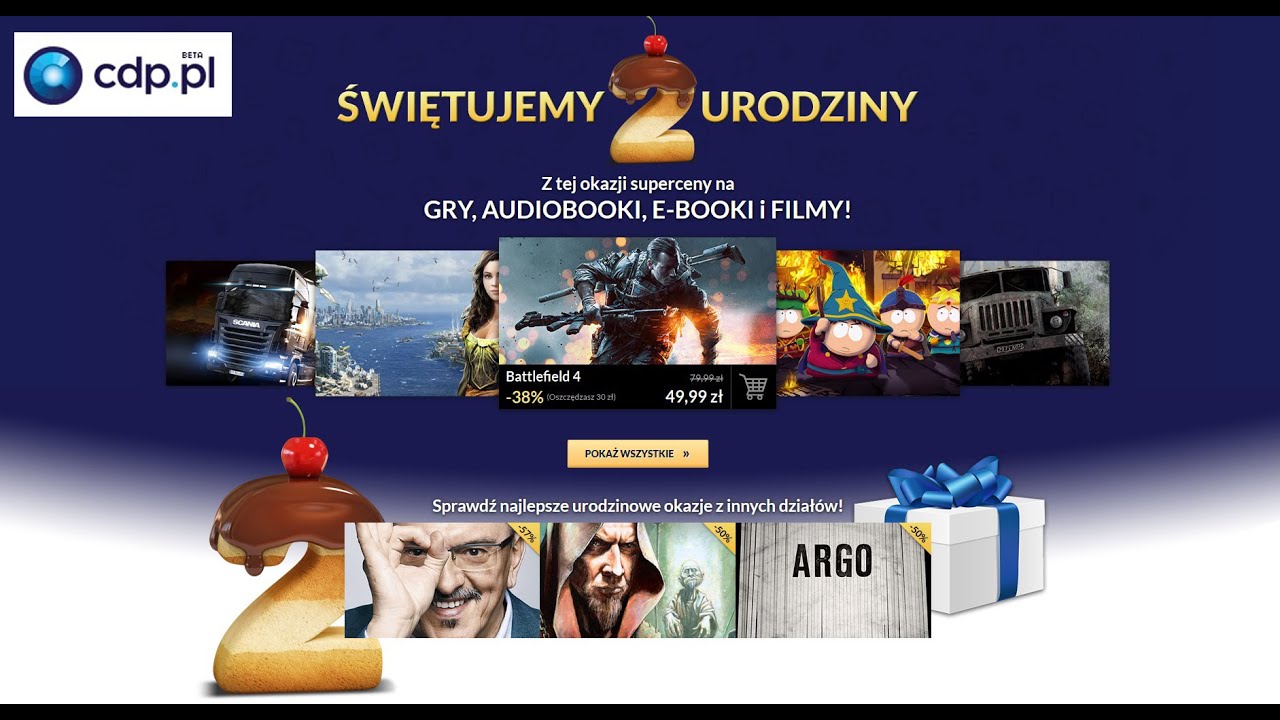 2 Urodziny CDP.PL - Wielka Promocja na Gry, Filmy, E-Booki i AudioBooki | 10.2014 - McSzakalTV