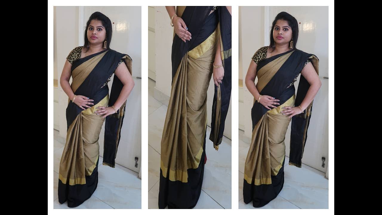 HOW TO DRAPE A SAREE TO LOOK SLIM - BEST AND EASY METHOD - STEP BY STEP PROCEDURE