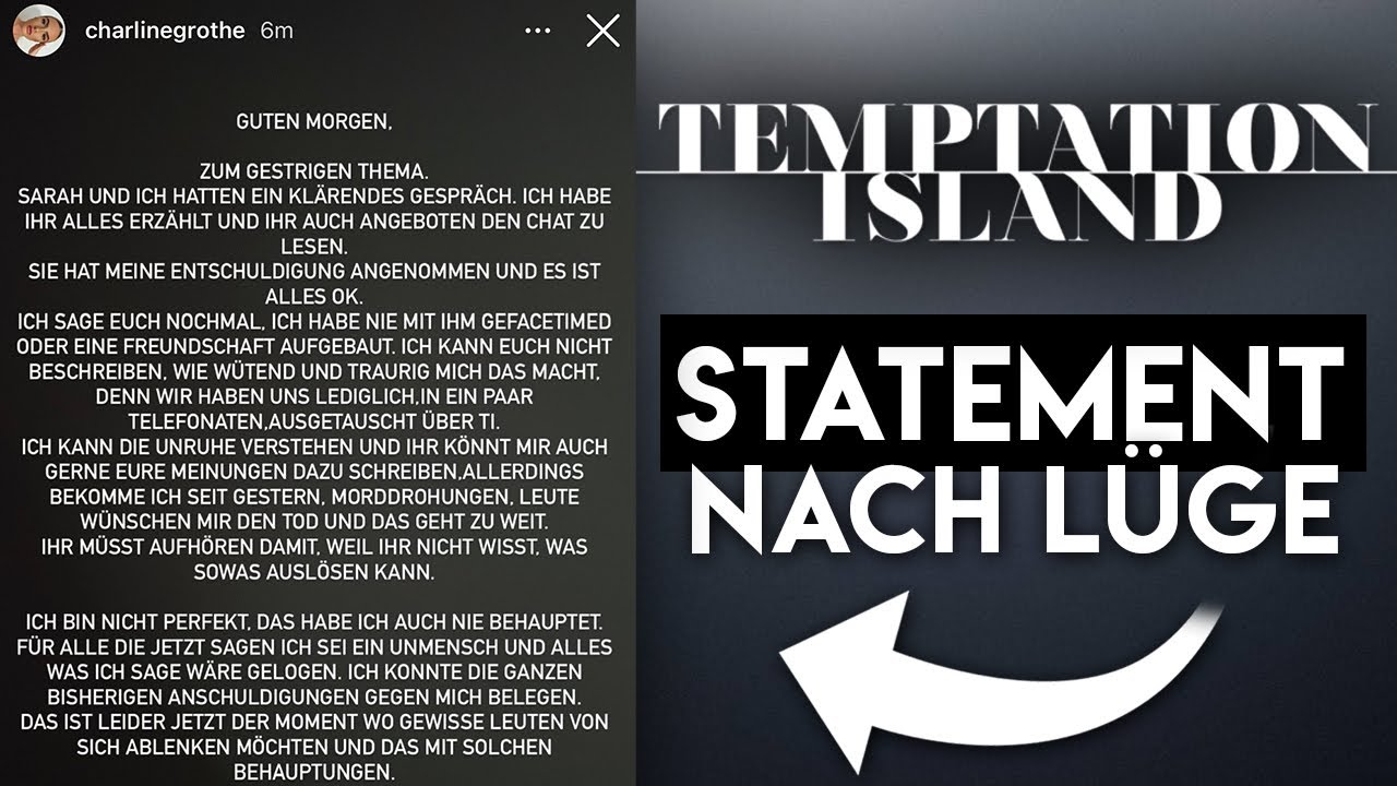Nach Nico Legat LÜGE von Charline: Sarah gibt Statement bei Instagram | Temptation Island