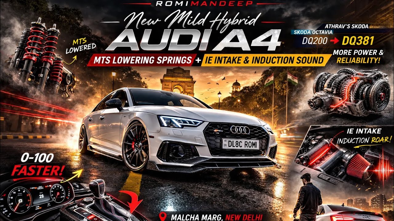 New Audi A4 mild hybrid mods | Athrav’s gearbox conversion l Fun Meet at Malcha Marg