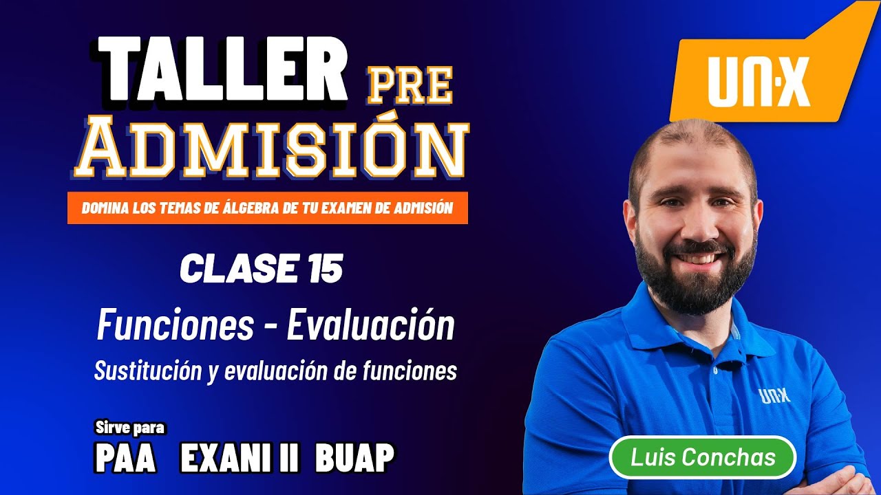 Taller Pre - Admisión - Clase 15 - Funciones – Evaluación - PAA + Exani II + BUAP