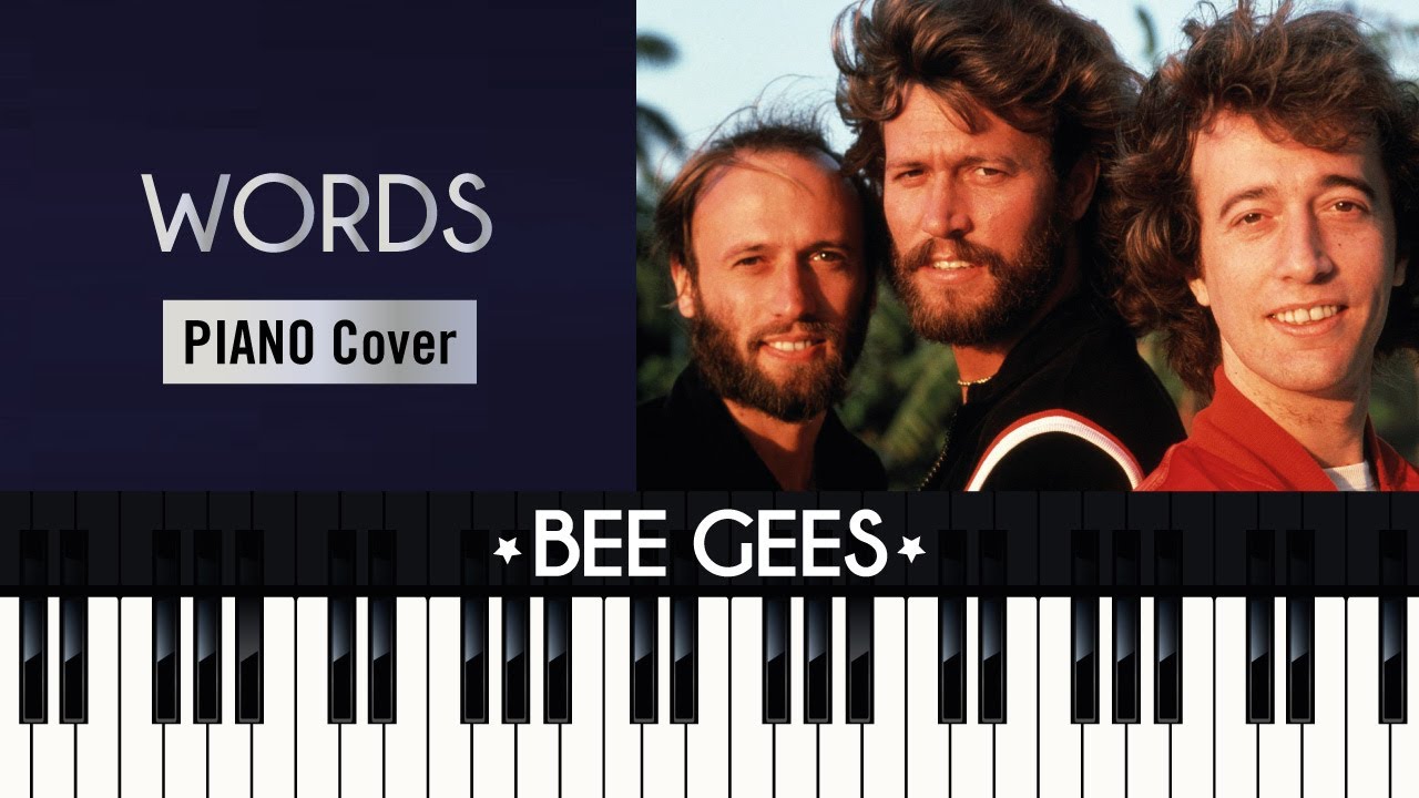 WORDS (1968) BEE GEES TUTORIAL piano cover + sheet music