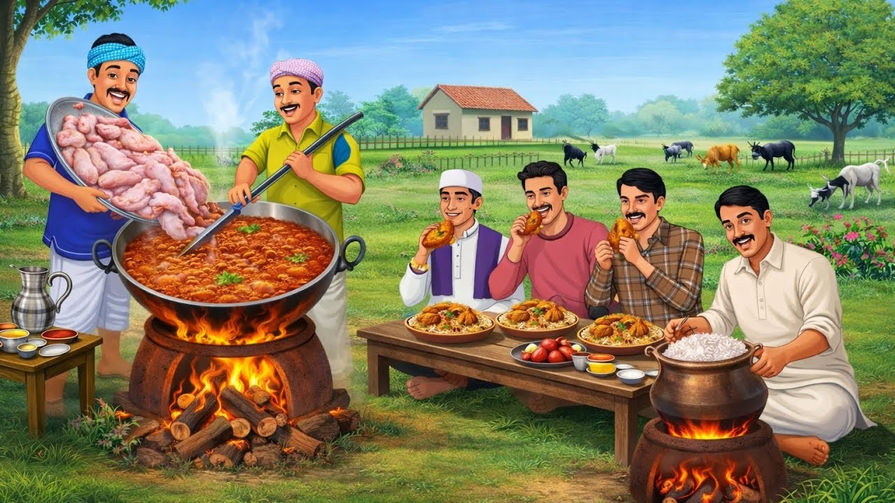 जंगल में चिकन पार्टी। Jangle me chicken parti।Hindi kahaniya। cartoon moral story।