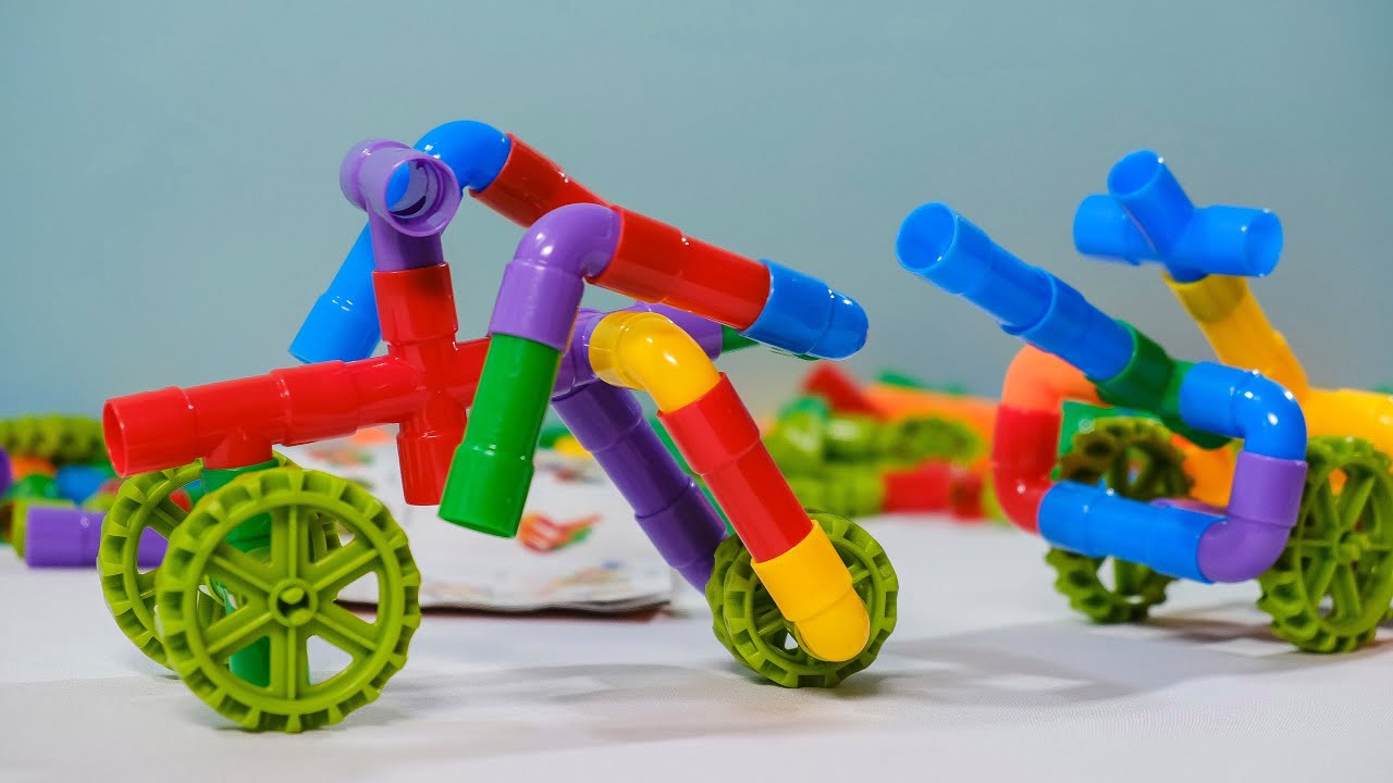 TUBE BUILDING TOYS TUBE LOCKS SET TUBULAR SPOUT CONSTRUCTION BUILDING BLOCKS SET