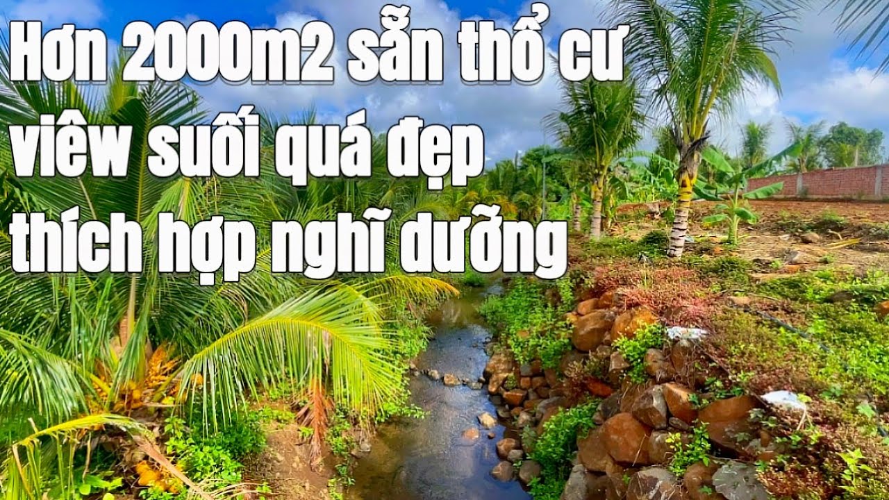 Đầu năm bán đất vườn hơn 2000m2 có sẵn thổ cư viêw suối quanh năm, gần QL56 ở BRVT