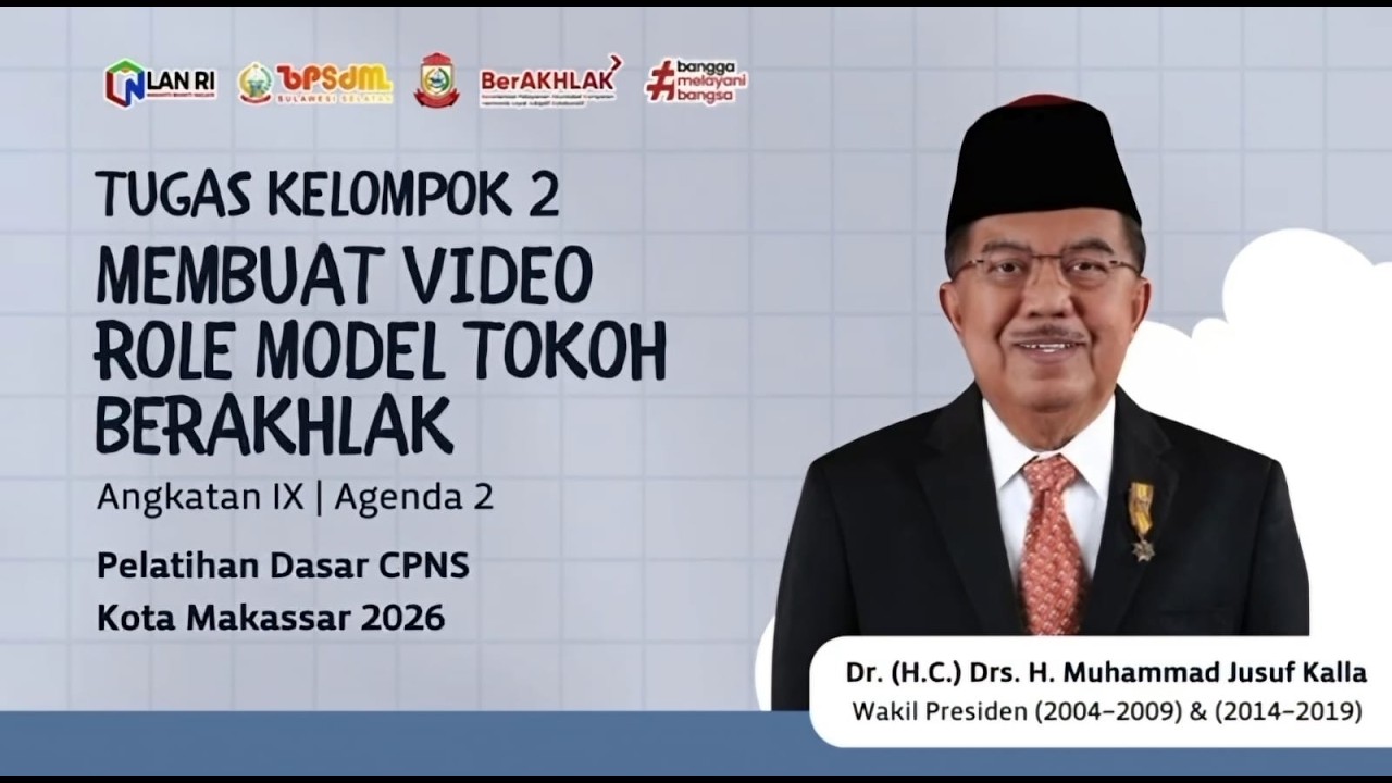 Tugas Kelompok 2 Grup 1 Membuat Video Role Model Tokoh BerAkhlak (Angkatan IX Agenda 2)